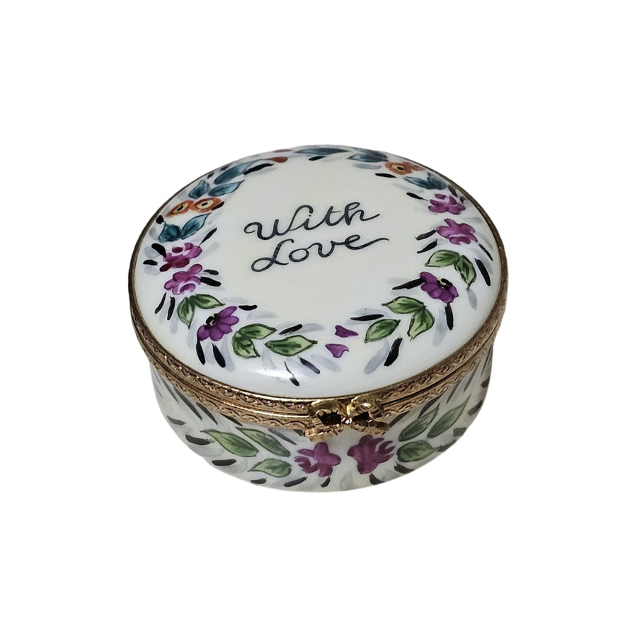 With Love Floral Limoges Box Porcelain Limoges traditional French Trinket Box