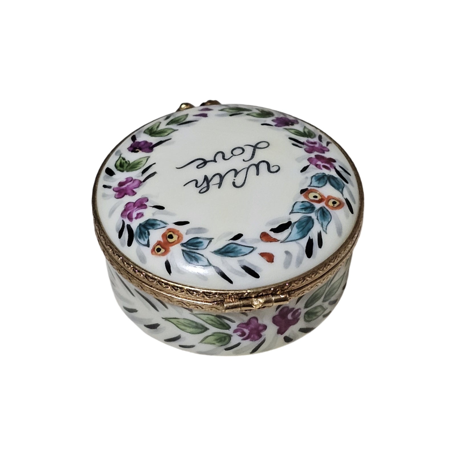 With Love Floral Limoges Box Porcelain Limoges traditional French Trinket Box