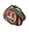 Red Gold Striped Purse Limoges Box Porcelain Limoges purse French Trinket Box