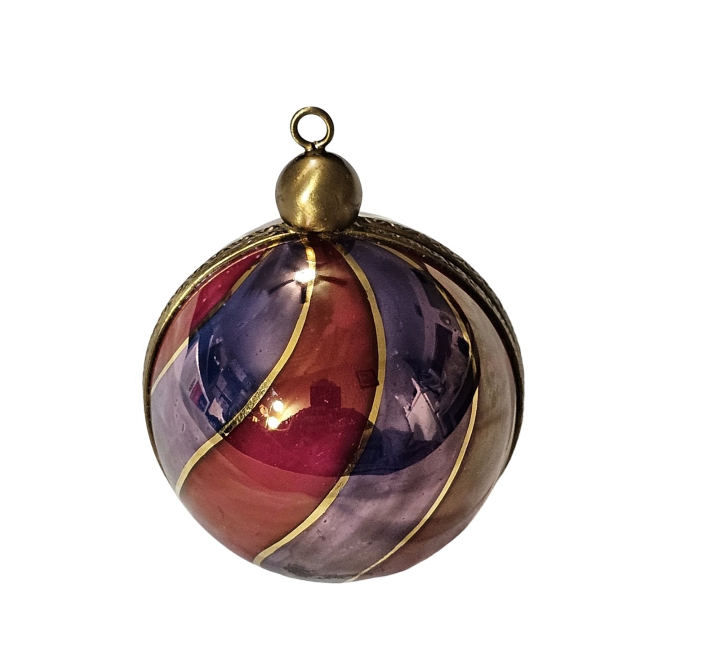 Elegant Red Pink Limoges Ornament Porcelain Limoges xmas French Trinket Box