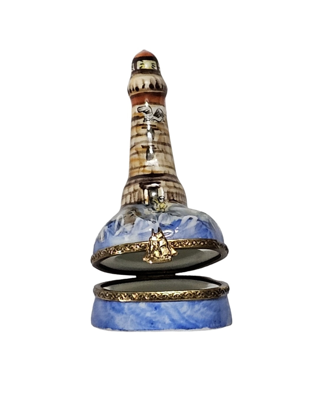Coastal Lighthouse Limoges Box Porcelain Limoges travel beach French Trinket Box
