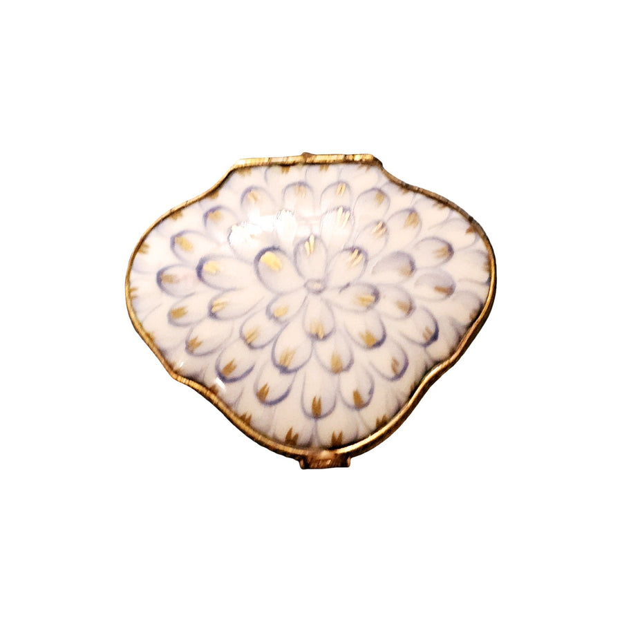 Scalloped Floral Limoges Box Porcelain Limoges beach ocean French Trinket Box