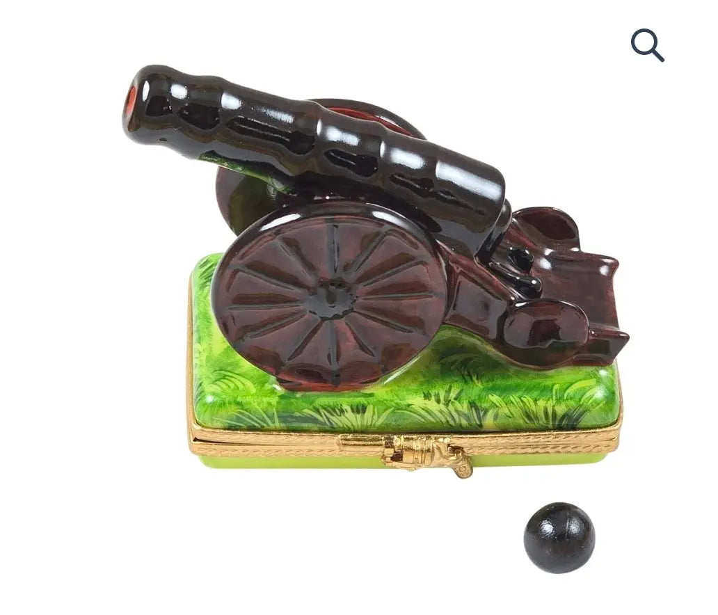 Cannon w Removable Cannon Ball - Limoges Box