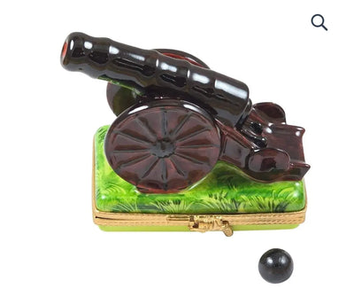 Cannon w Removable Cannon Ball - Limoges Box