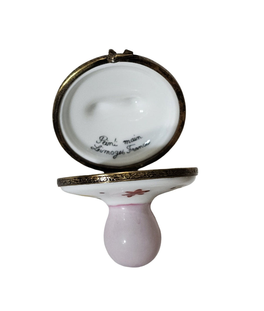 Charming Baby Pacifier Limoges Box Porcelain Limoges baby French Trinket Box