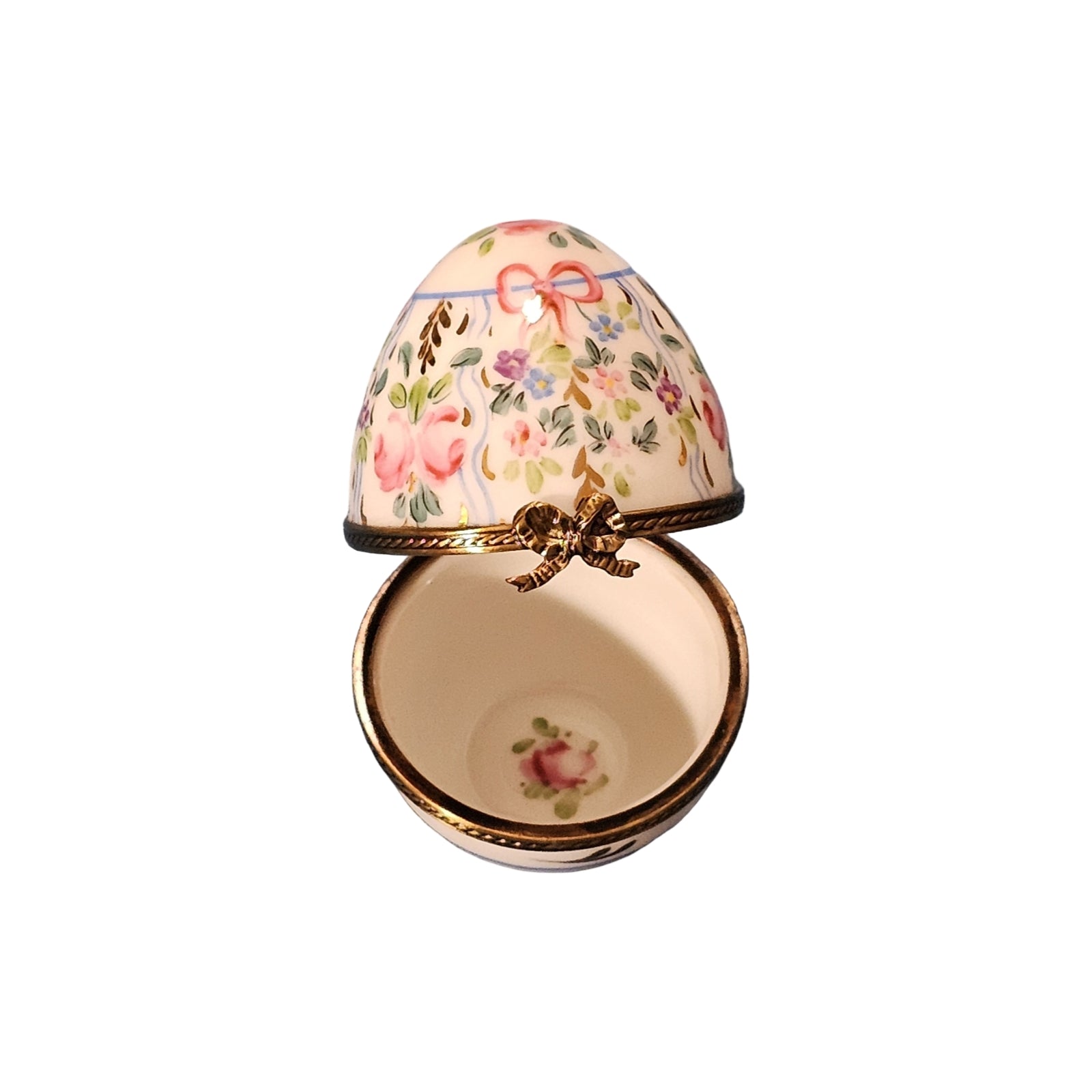Floral Elegance Limoges Egg Porcelain Limoges egg French Trinket Box
