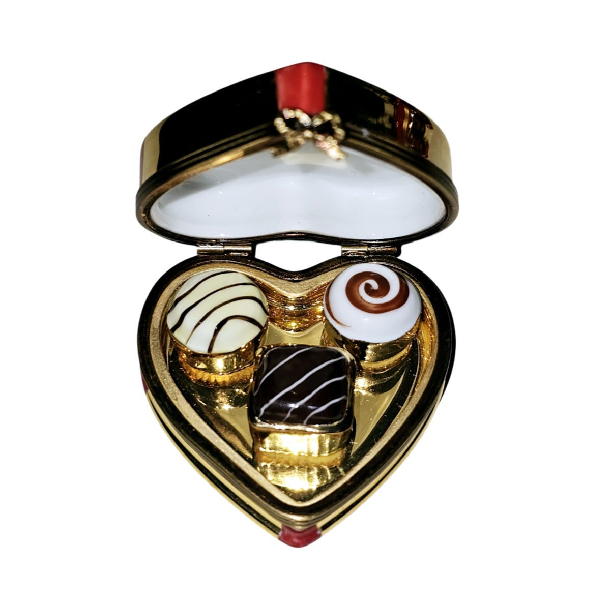 Heart Shaped Chocolate Gift Box Porcelain Limoges Heart anniversary love French Trinket Box