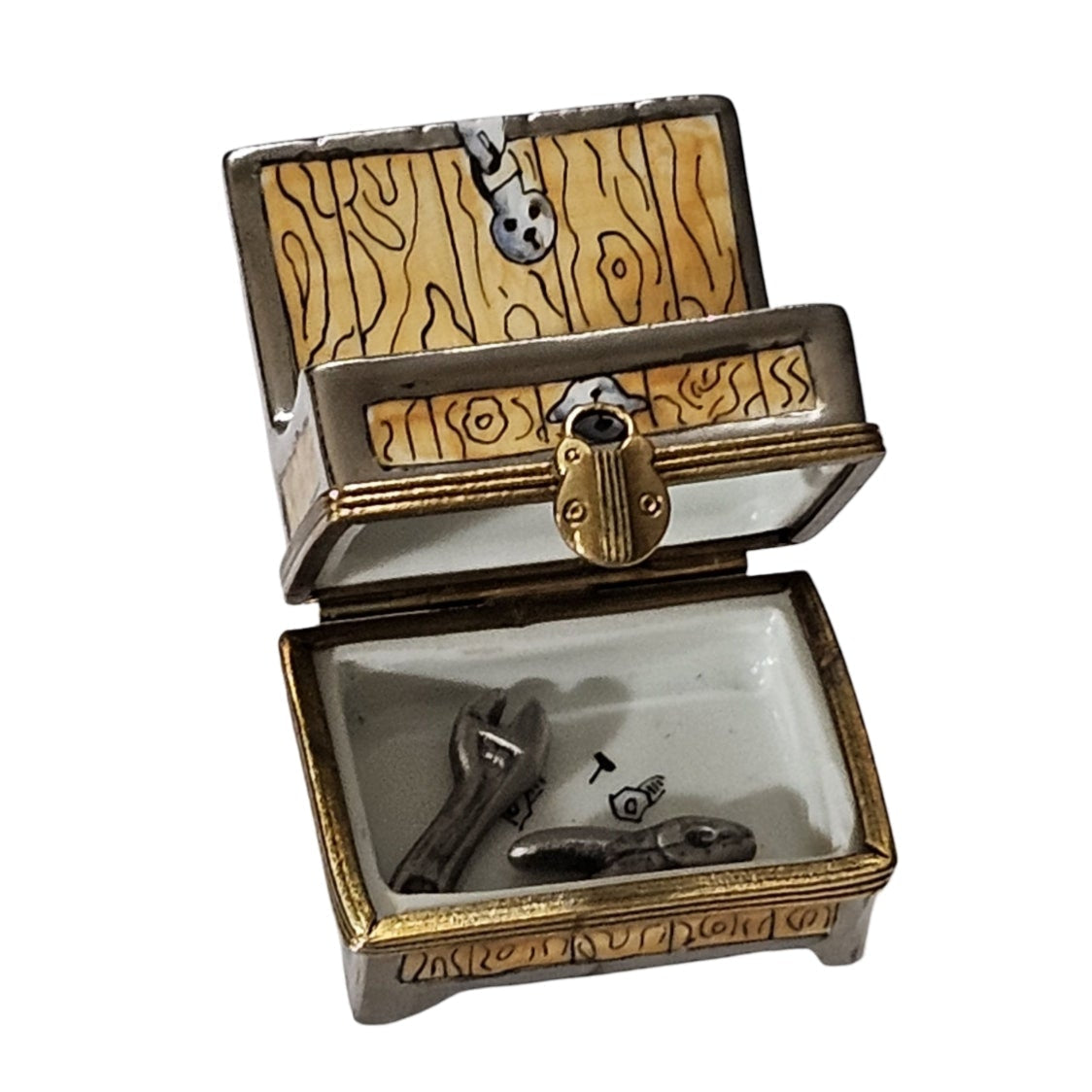 Tool Chest Elegance Box Porcelain Limoges professional French Trinket Box