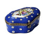 Blue Scalloped Floral Limoges Box Porcelain Limoges traditional French Trinket Box