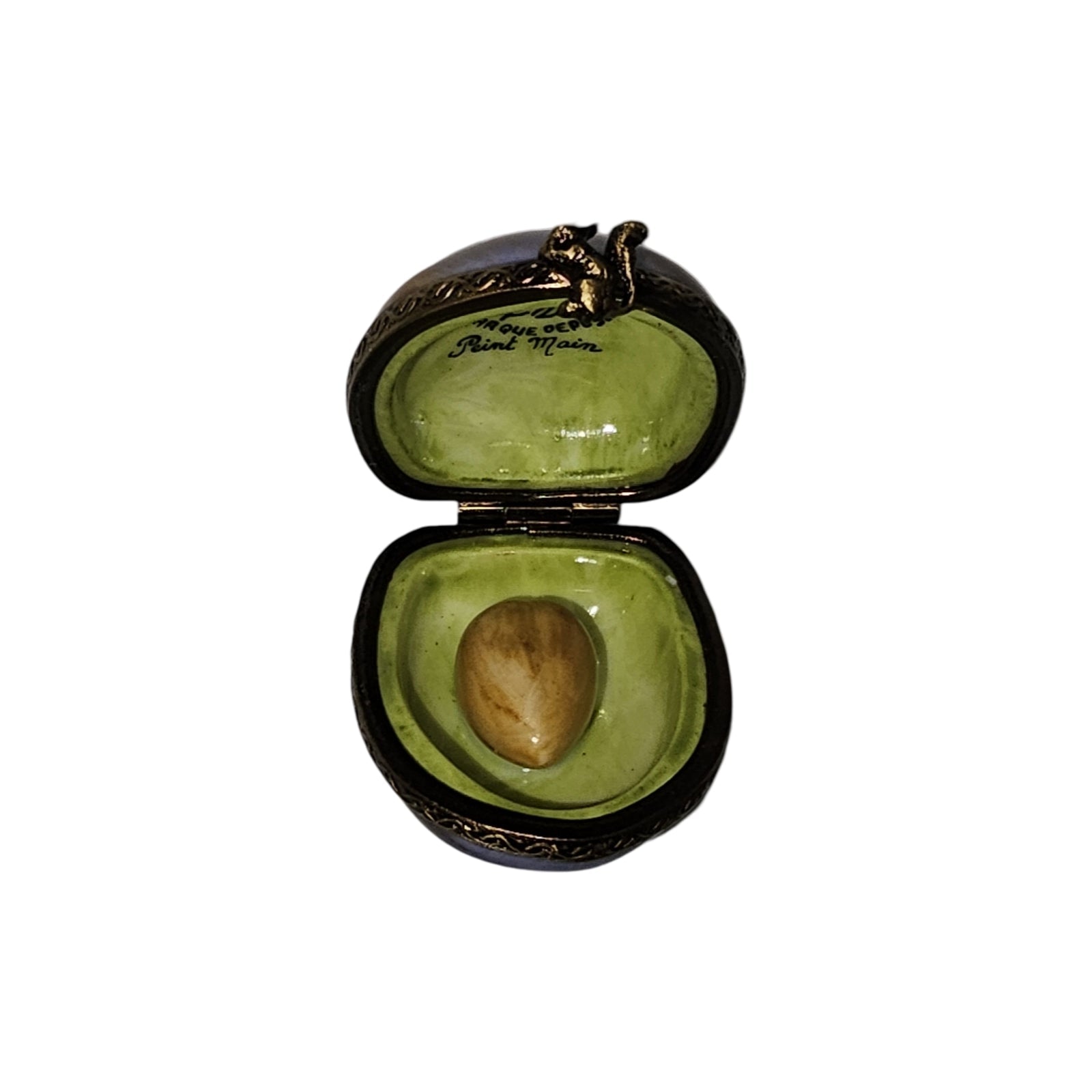 Exquisite Hand-Painted Acorn Box Porcelain Limoges Fruit veggies French Trinket Box