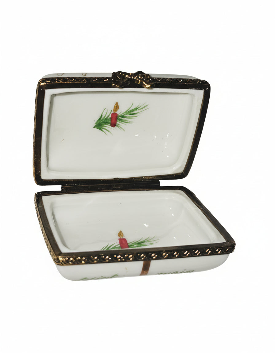 Joyeuse Noel Gold Bow Christmas Rectangle