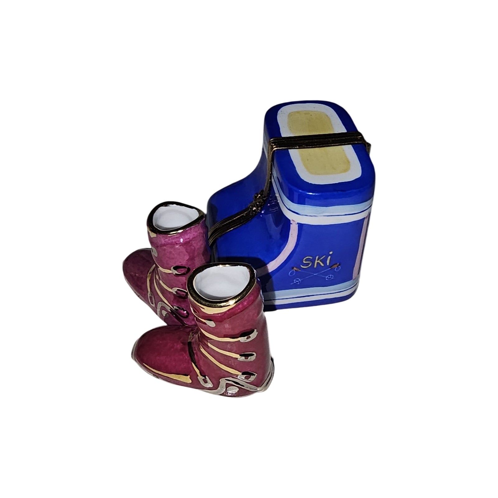 Ski Boots Limoges Box Collectible Porcelain Limoges Sports French Trinket Box