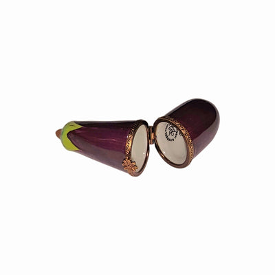 Exquisite Eggplant Limoges Box Porcelain Limoges Fruit vegetables French Trinket Box