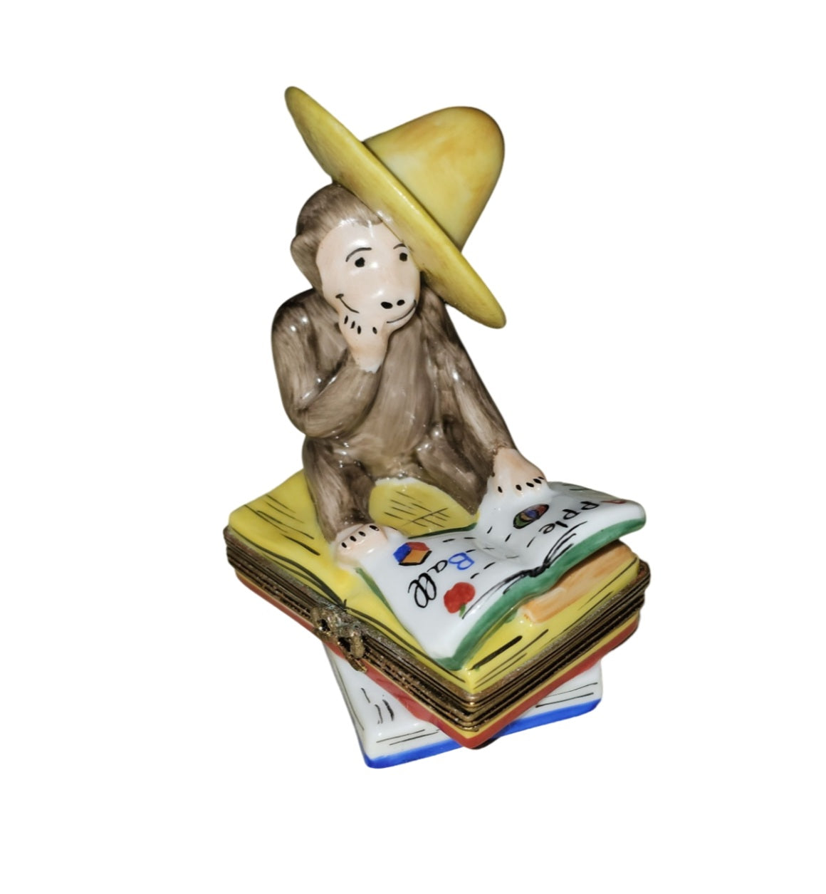 Curious George Reading Delight Porcelain Limoges Kids book fairy French Trinket Box