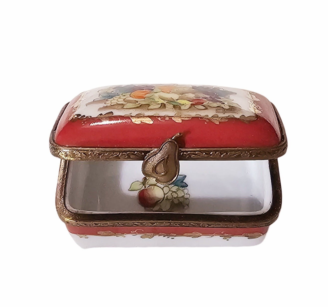Vibrant Red Fruit Limoges Artistry Porcelain Limoges traditional French Trinket Box
