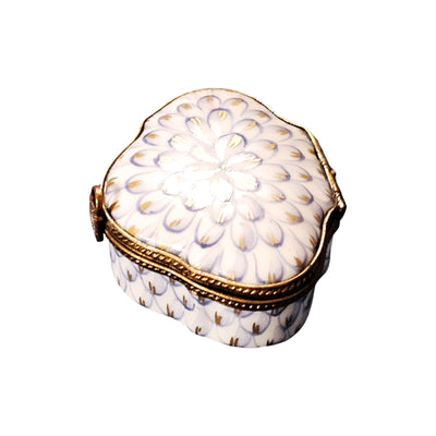 Scalloped Floral Limoges Box Porcelain Limoges beach ocean French Trinket Box