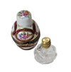 Elegant Maroon Floral Perfume Box Porcelain Limoges perfume French Trinket Box