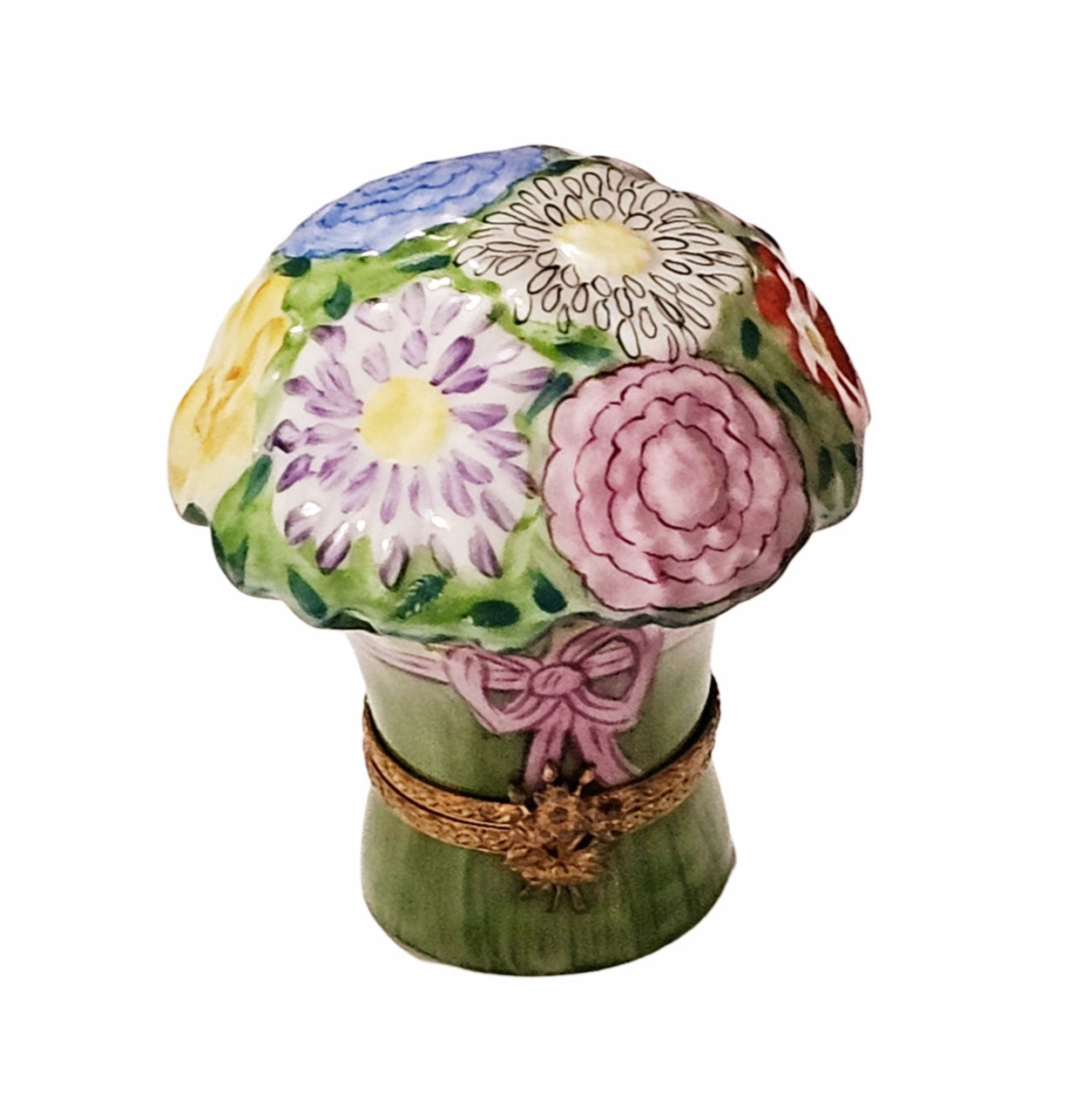 Vibrant Floral Bouquet Limoges Box Porcelain Limoges wedding flower French Trinket Box