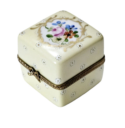 Light Yellow Floral Limoges Box Porcelain Limoges traditional French Trinket Box