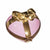 Pink Heart Box with Gold Bow Porcelain Limoges Heart love French Trinket Box