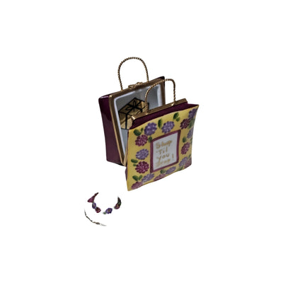 Charming Shopping Bag Limoges Box Porcelain Limoges Bag purse women French Trinket Box