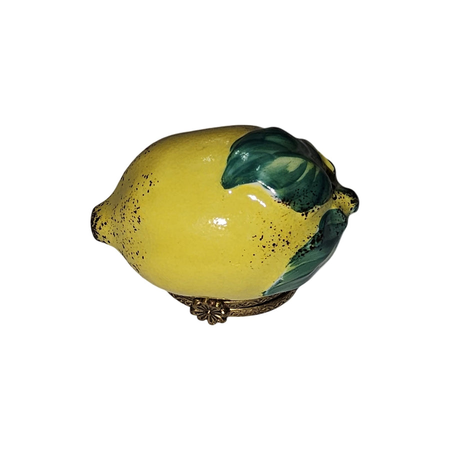 Elegant Limoges Lemon Box Porcelain Limoges Fruit vegetables French Trinket Box