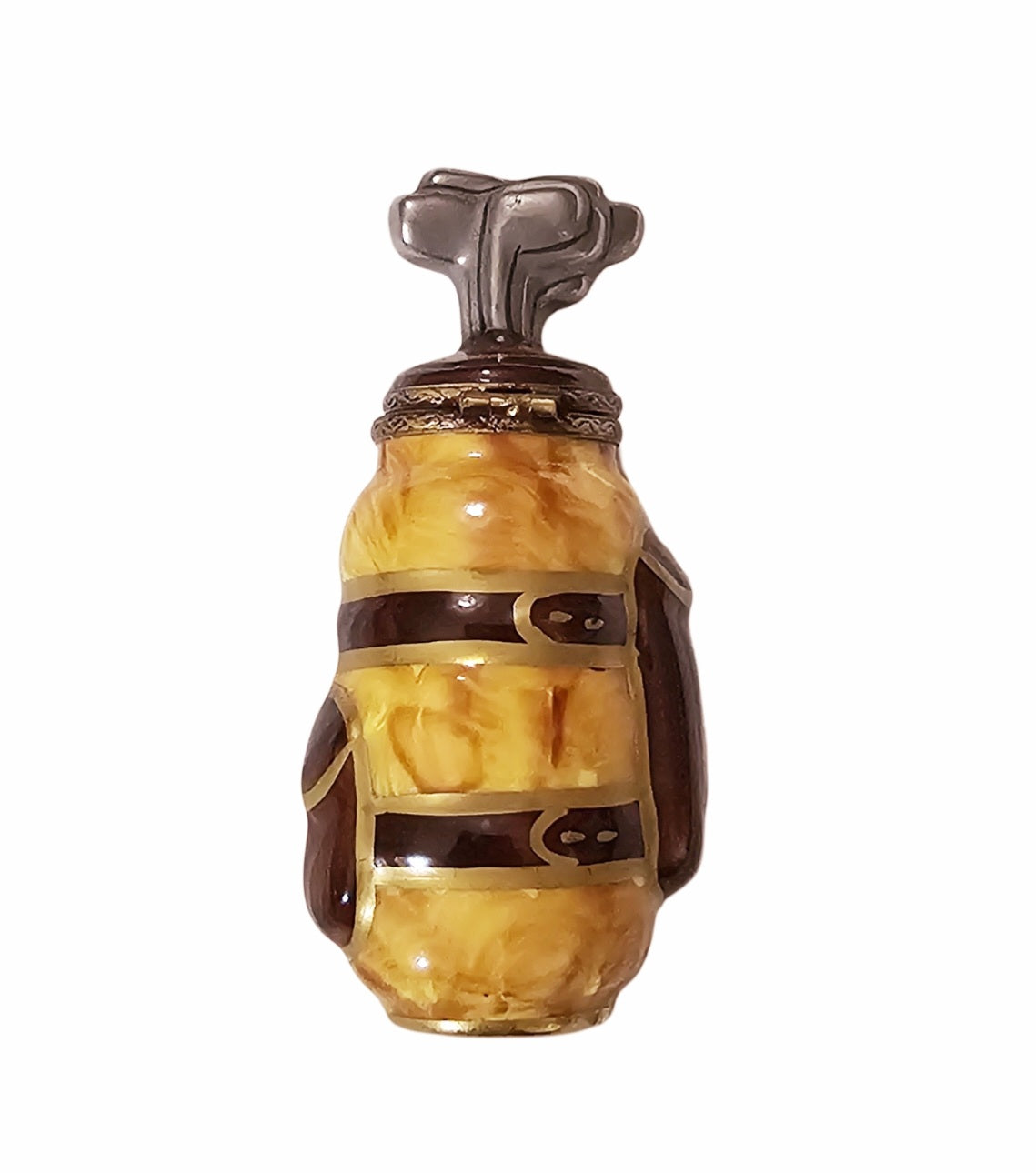 Golf Bag and Clubs Collectible Porcelain Limoges golf French Trinket Box