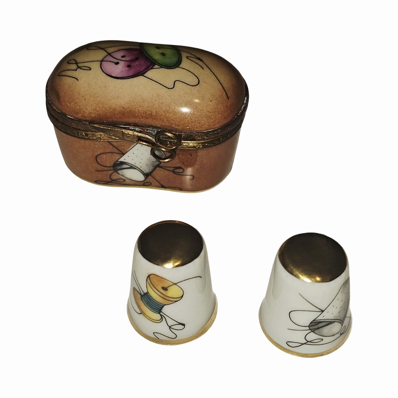 Sewing Box w Thimbles