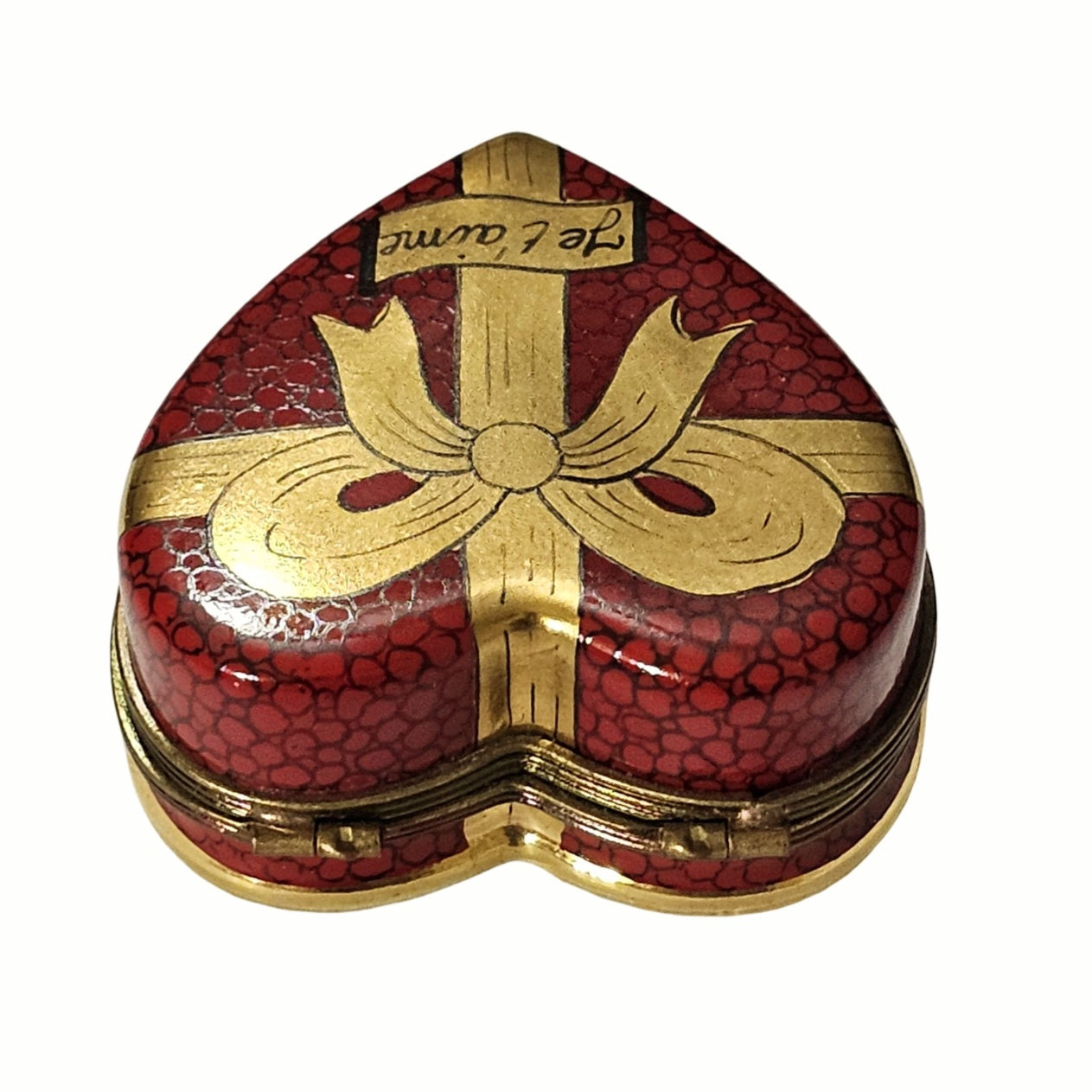 Je Taime Heart Treasure Box Porcelain Limoges heart valentine's day love French Trinket Box