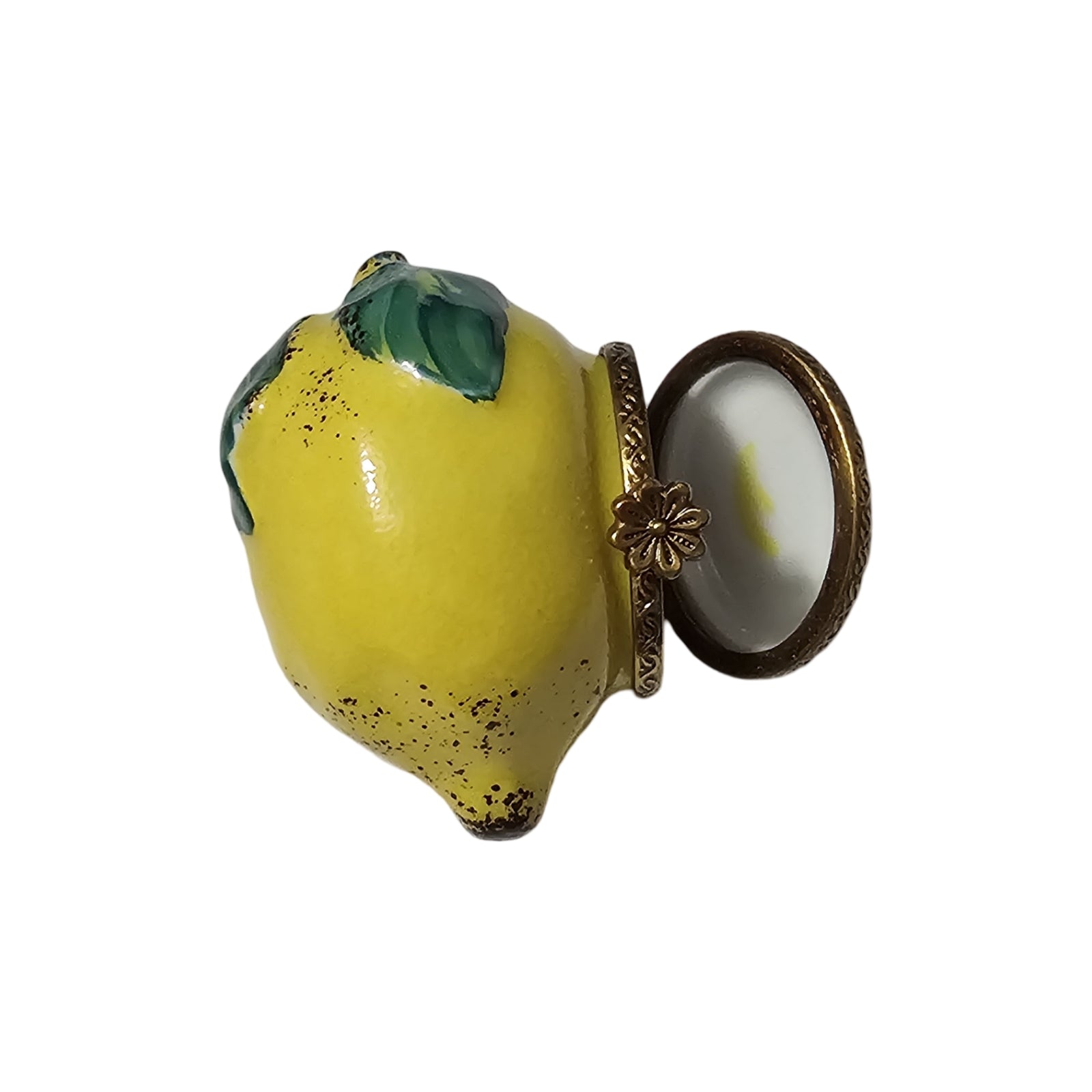 Elegant Limoges Lemon Box Porcelain Limoges Fruit vegetables French Trinket Box