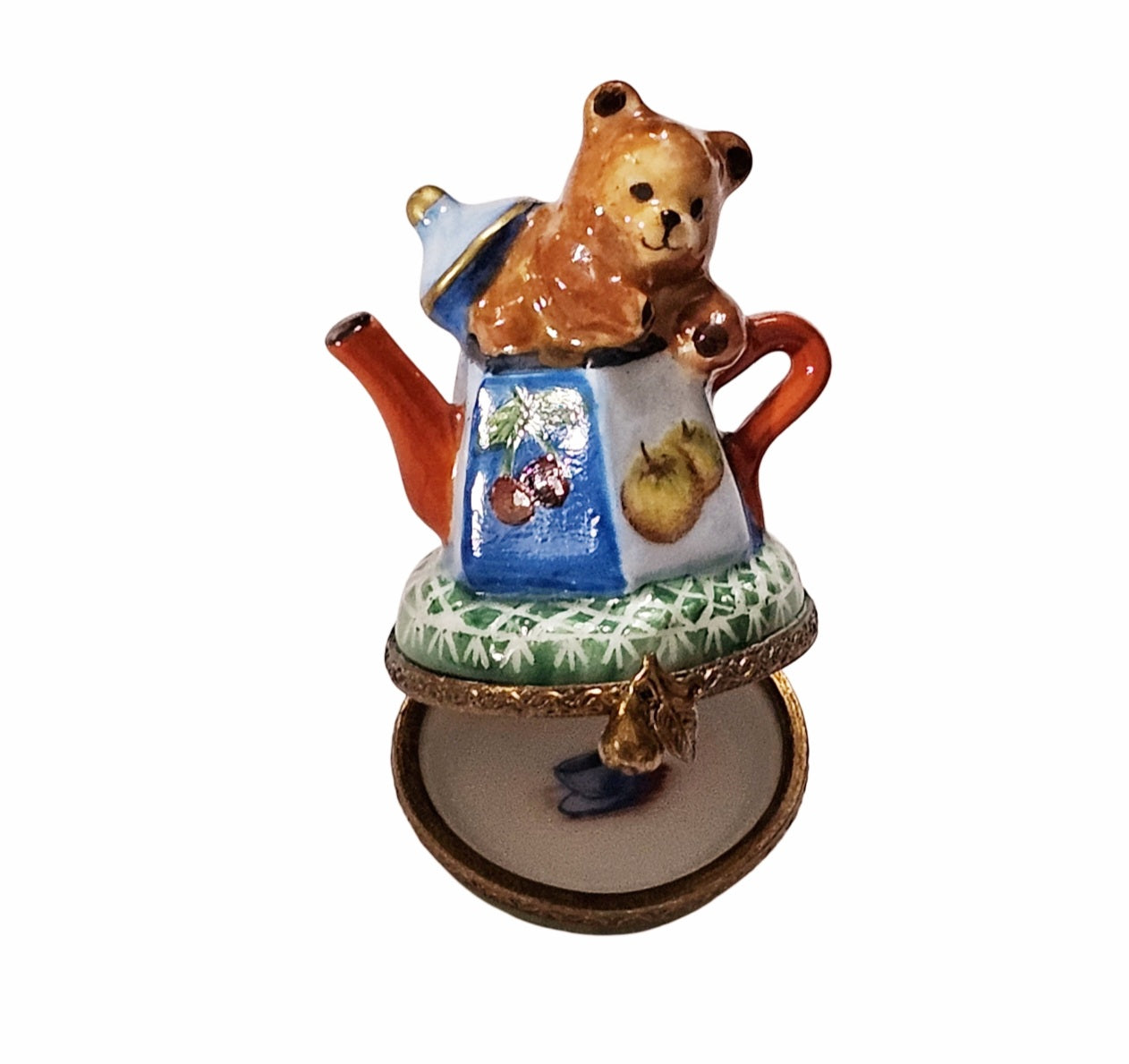 Teddy Bear Teapot Limoges Box Porcelain Limoges Teddy China French Trinket Box