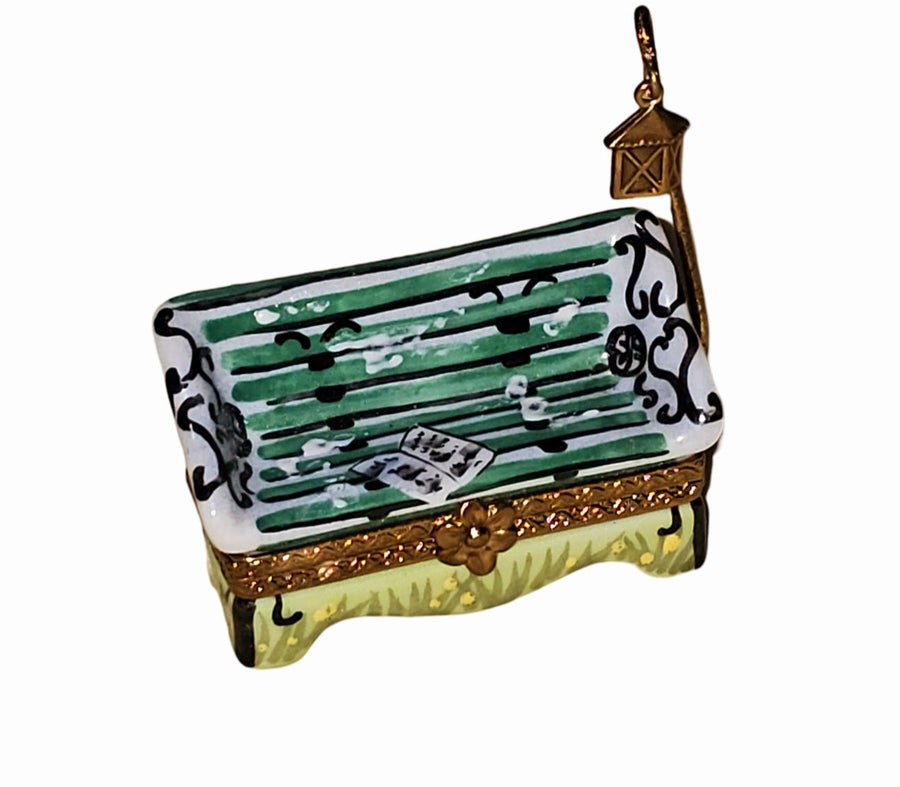 Limoges Box Garden Bench Charm Porcelain Limoges Garden home French Trinket Box