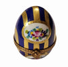 Blue and Gold Floral Egg Porcelain Limoges egg French Trinket Box