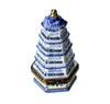 Elegant Blue Pagoda Limoges Box Porcelain Limoges travel French Trinket Box