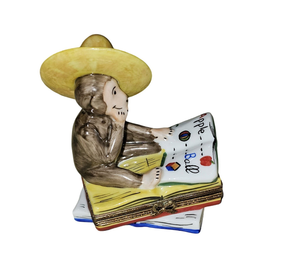 Curious George Reading Delight Porcelain Limoges Kids book fairy French Trinket Box