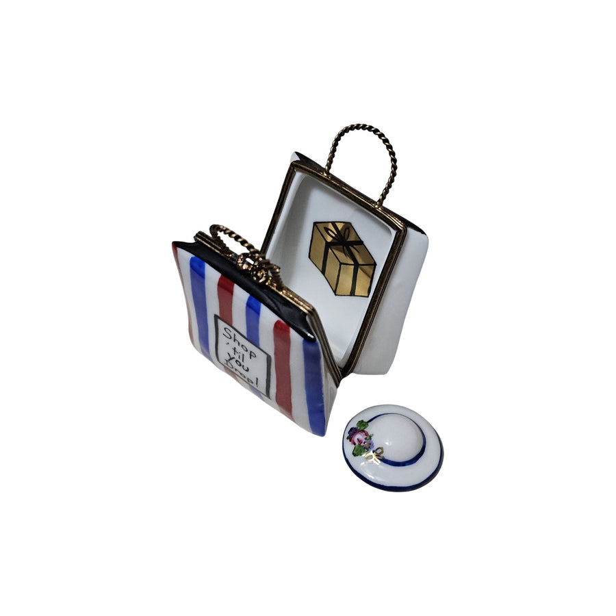 Chic Shopping Bag Limoges Box Porcelain Limoges Bag purse fashion French Trinket Box