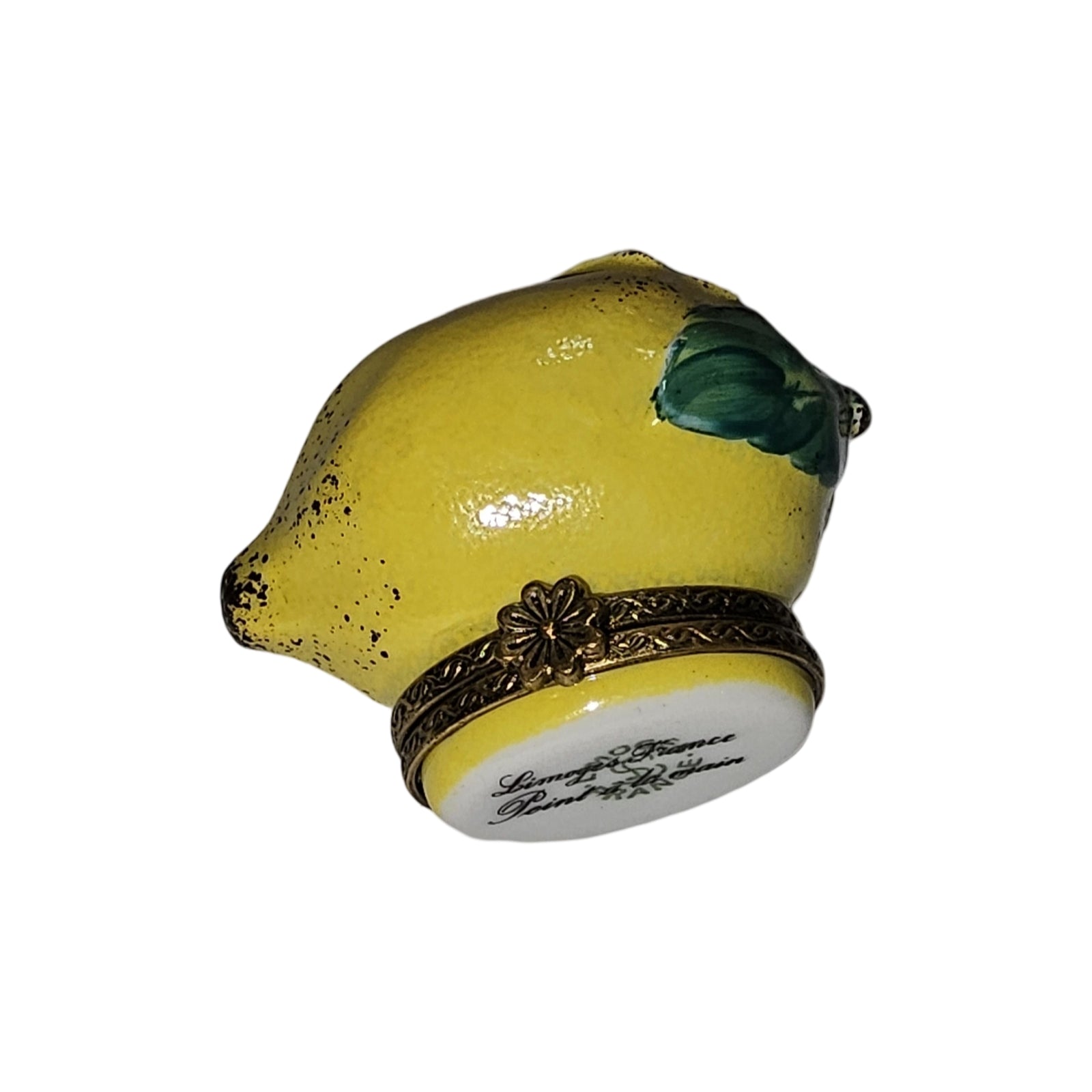 Elegant Limoges Lemon Box Porcelain Limoges Fruit vegetables French Trinket Box