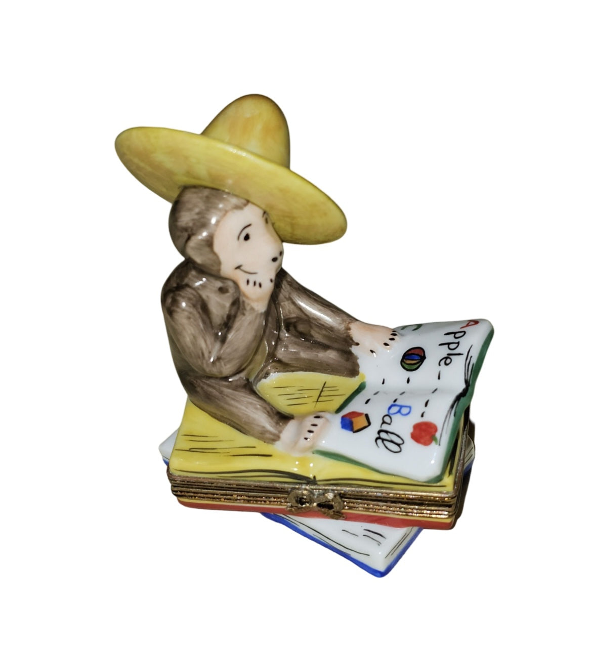 Curious George Reading Delight Porcelain Limoges Kids book fairy French Trinket Box