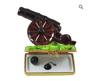 Cannon w Removable Cannon Ball - Limoges Box