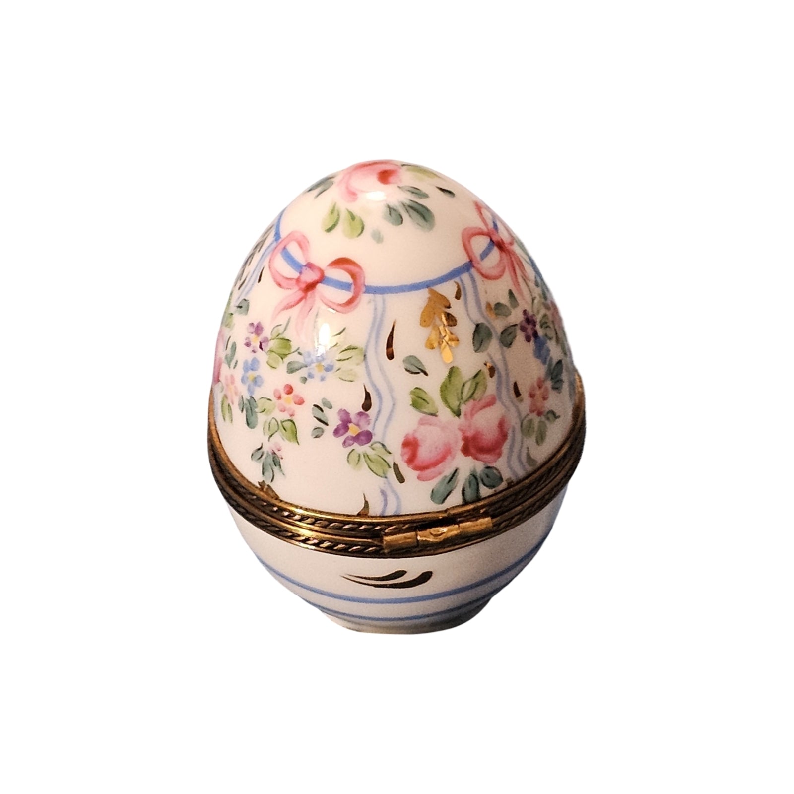 Floral Elegance Limoges Egg Porcelain Limoges egg French Trinket Box