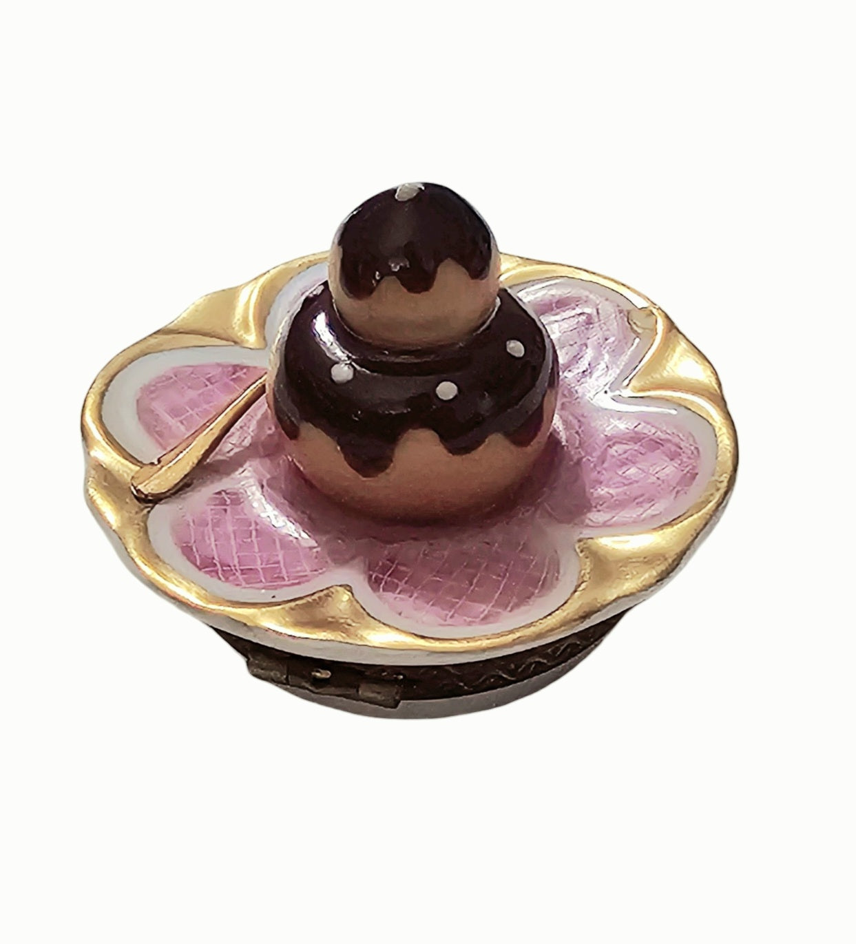 Cream Puff Pastry Treasure Porcelain Limoges Dessert French Trinket Box