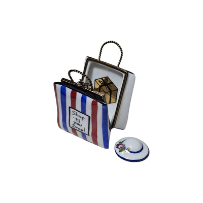 Chic Shopping Bag Limoges Box Porcelain Limoges Bag purse fashion French Trinket Box