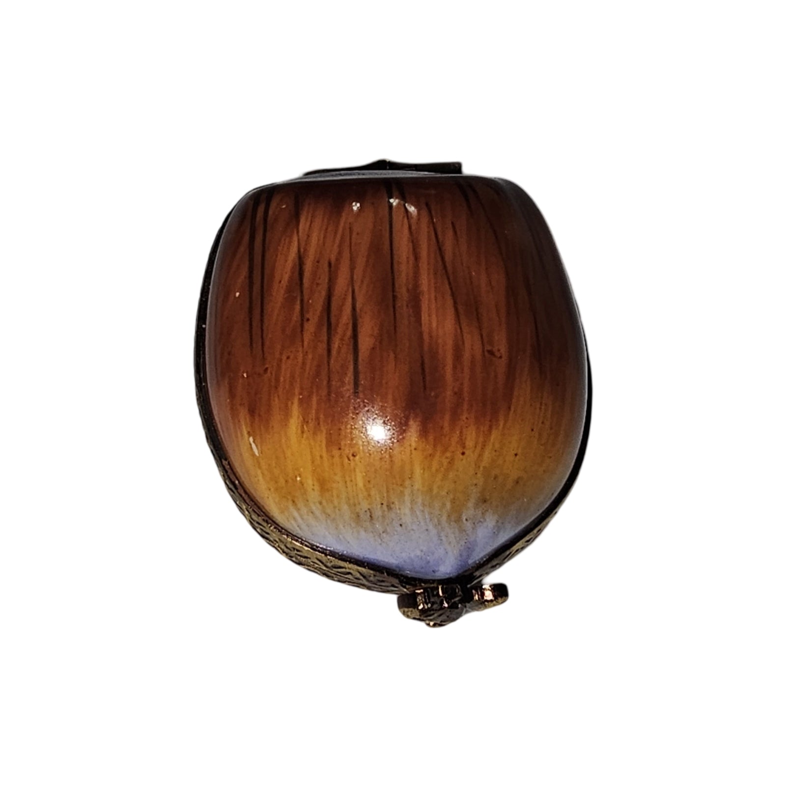 Exquisite Hand-Painted Acorn Box Porcelain Limoges Fruit veggies French Trinket Box