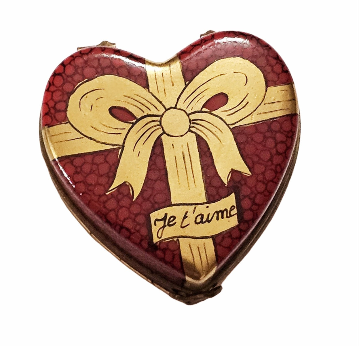 Je Taime Heart Treasure Box Porcelain Limoges heart valentine's day love French Trinket Box
