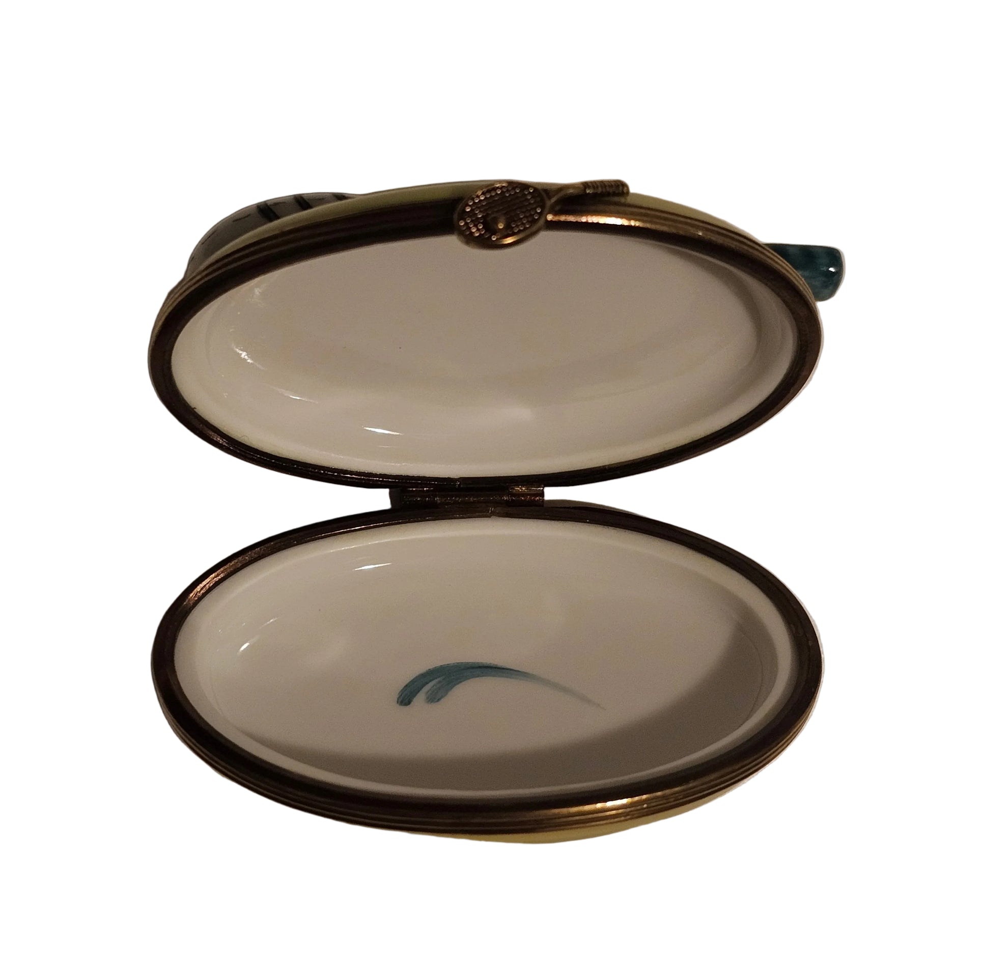 Rochard Tennis Raquet on Oval Authentic Limoges Box