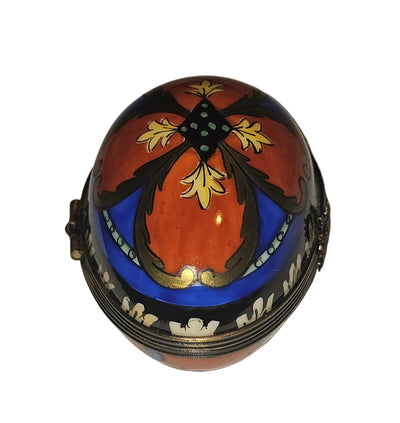 Snazzy Orange Blue Egg Horizon Limoges Box | Limoges Box