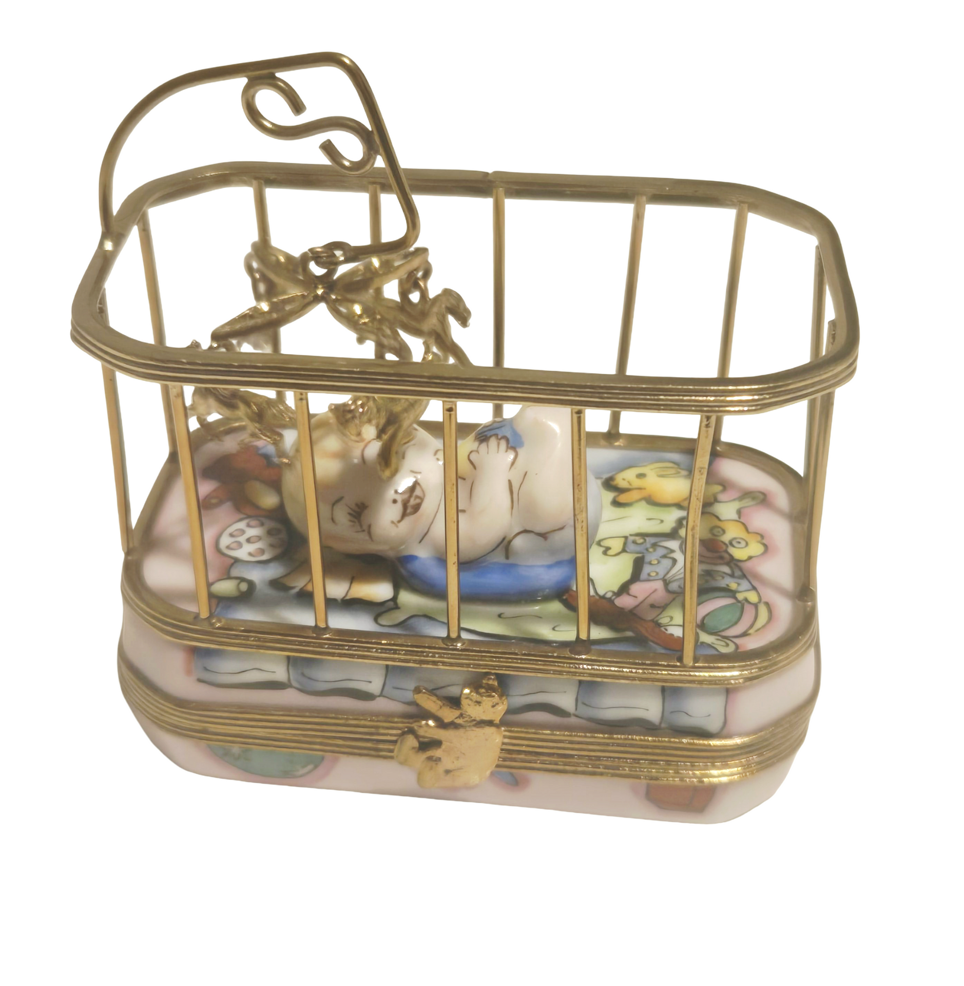 Baby in Playpen Rochard Authentic Limoges Box