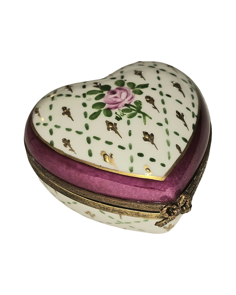 Pink Flower Gold on Heart