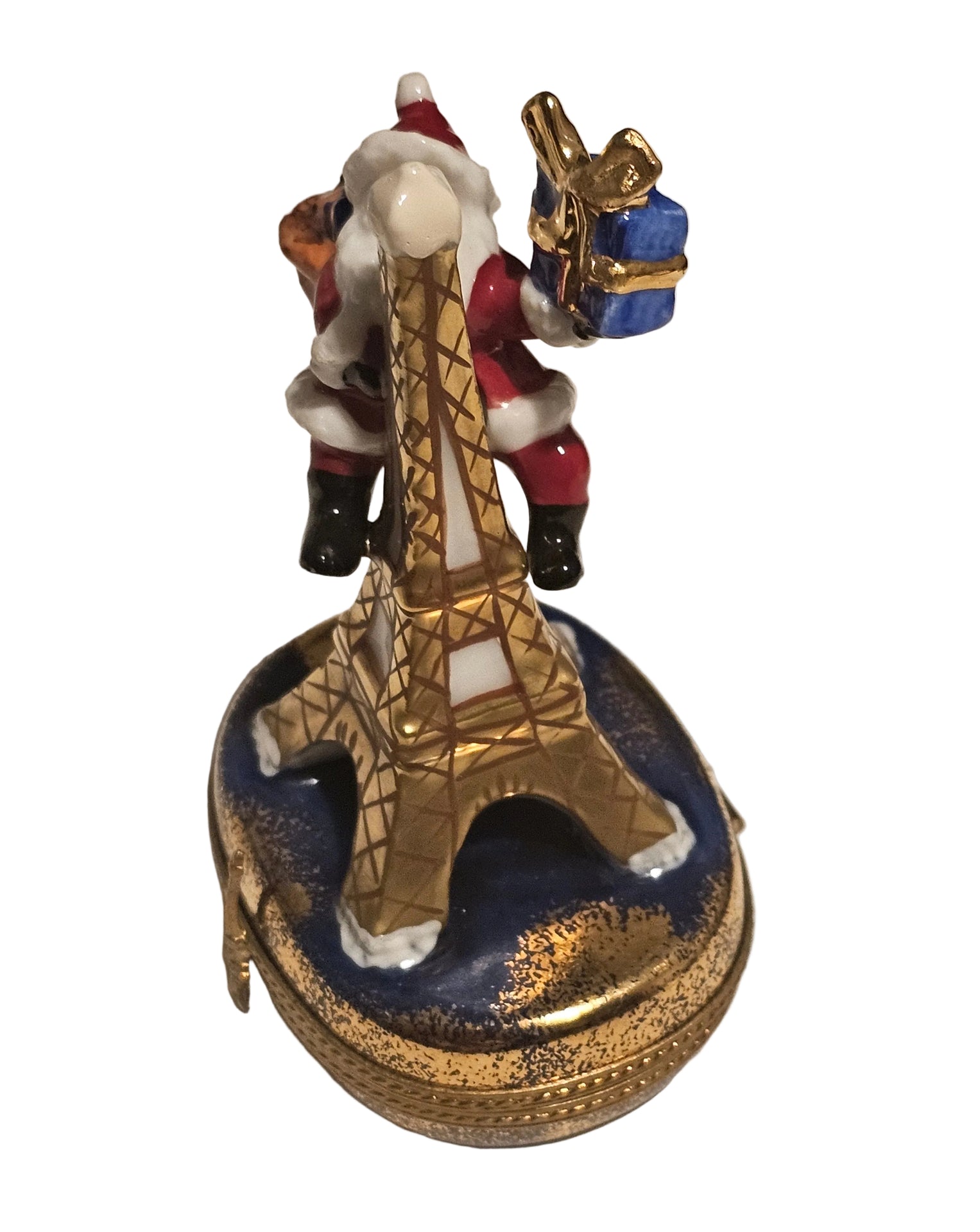 Santa on Eiffel Tower Christmas Rochard Limoges Box Authentic Limoges Box