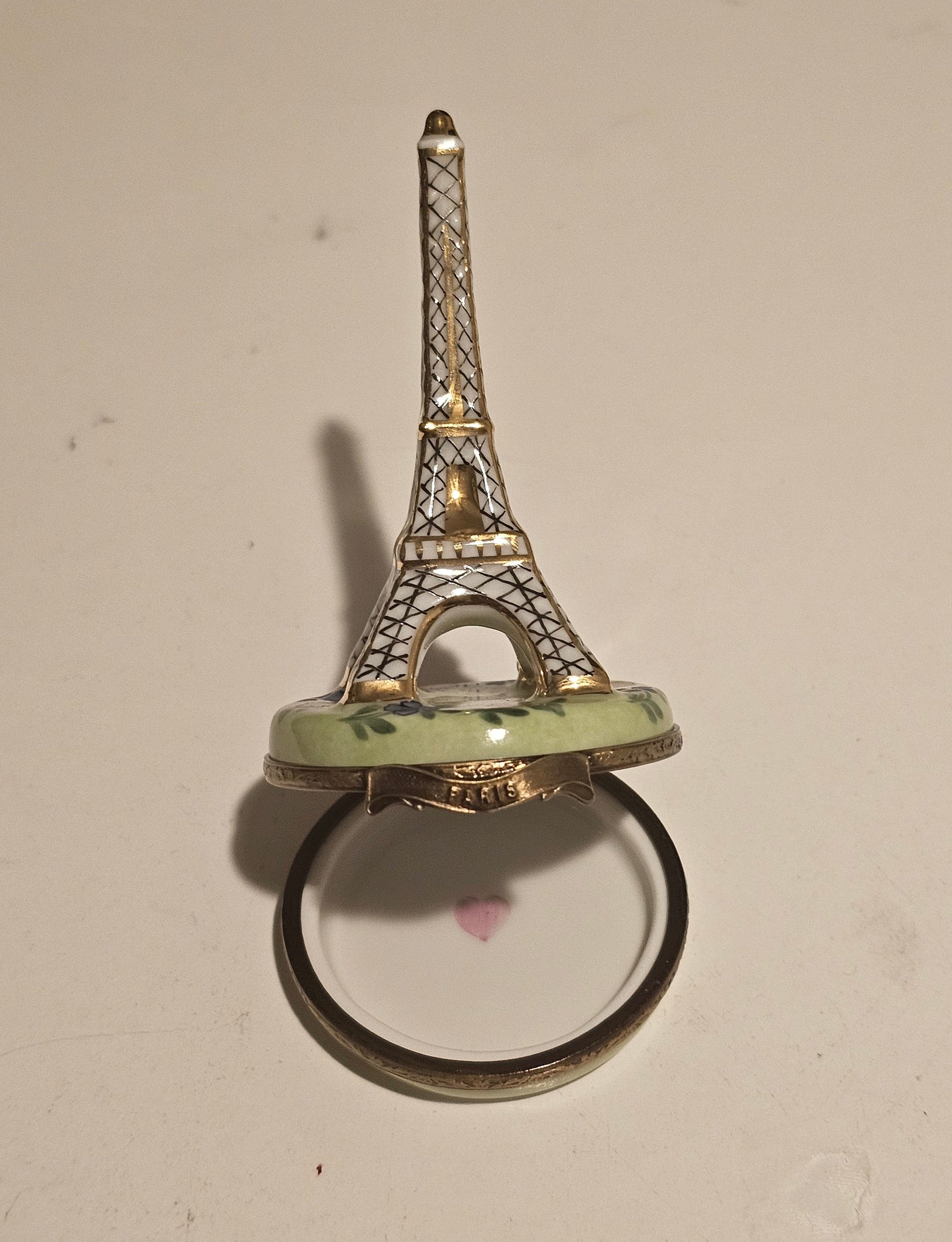White Eiffel Tower w Flowers Limoges Box Authentic Limoges Box